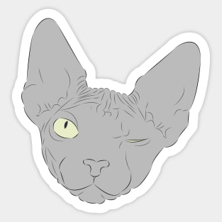 Winking Sphynx Sticker